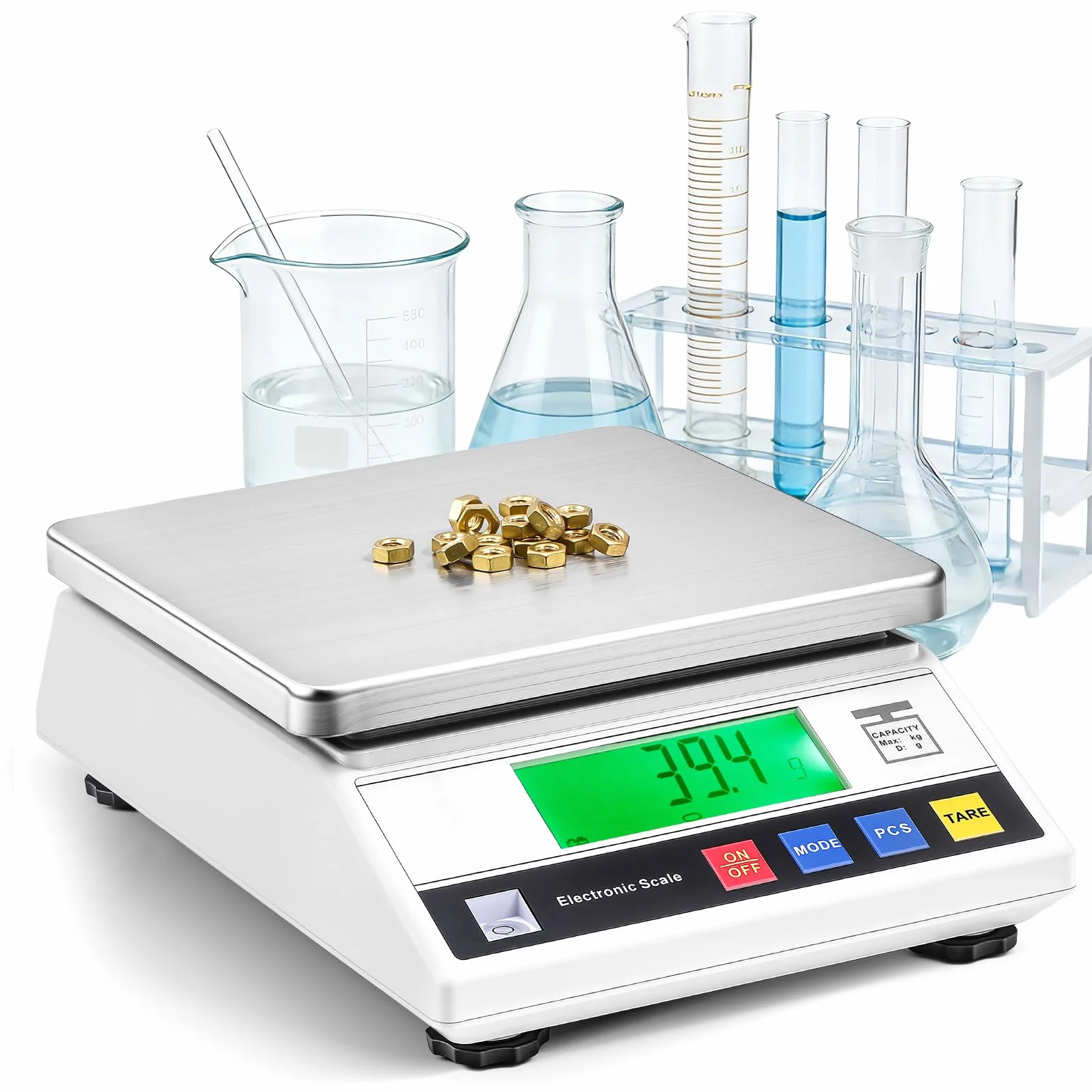 Bonvoisin Bilancia di Precisione 7500g/0.1 g, Bilancia di Contapezzi Industriale con 13 Unità di Conversione, Bilancia di Analisi Digitale Laboratorio per Gioielli e Scuola con Certificazione CE
