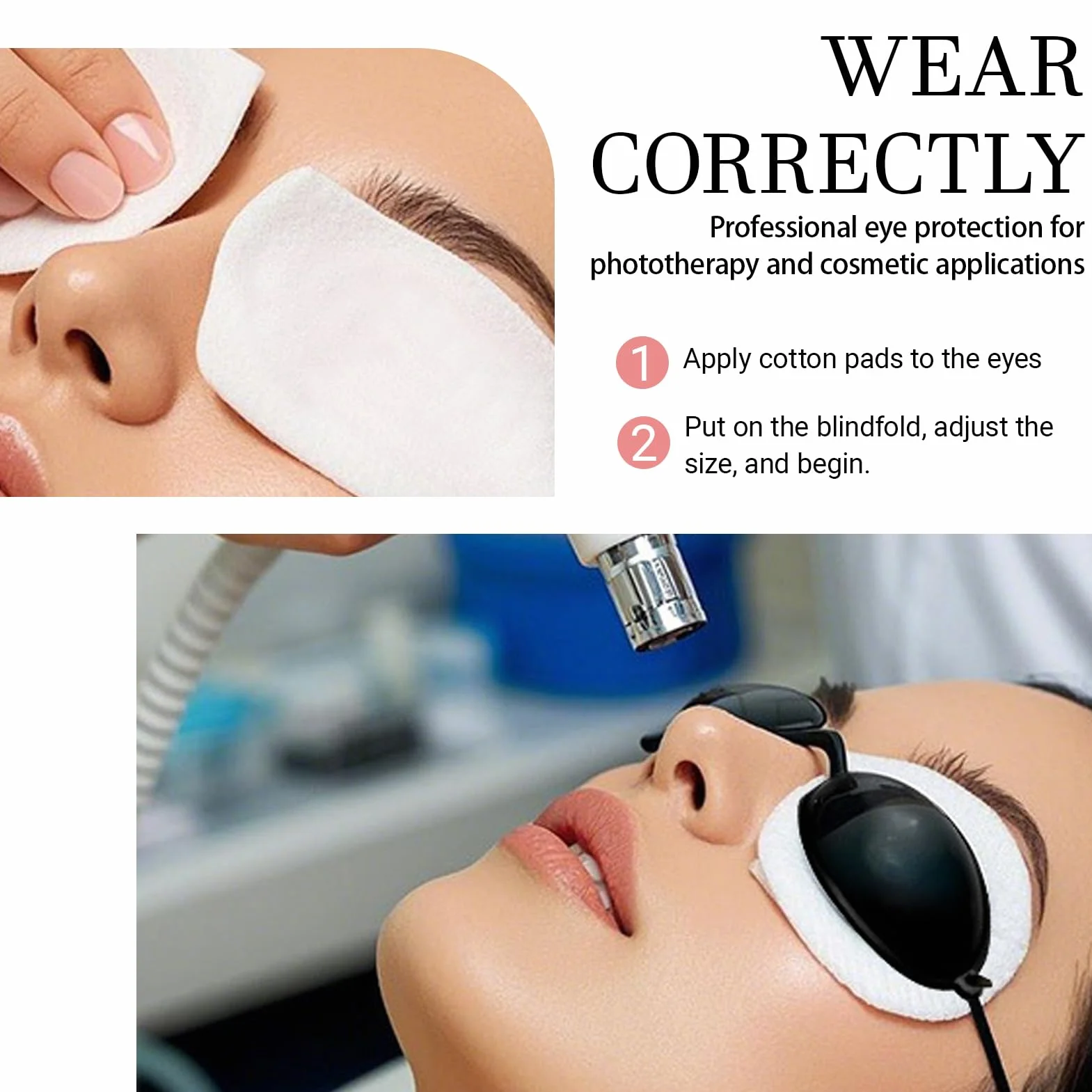 3 Pezzi Occhiali Infrarossi, Occhiali di Protezione Solarium, Occhiali di Protezione UV, Occhialini sole spiaggia, per IPL UV luce Terapia a Infrarossi, Beauty Clinic (Nero)