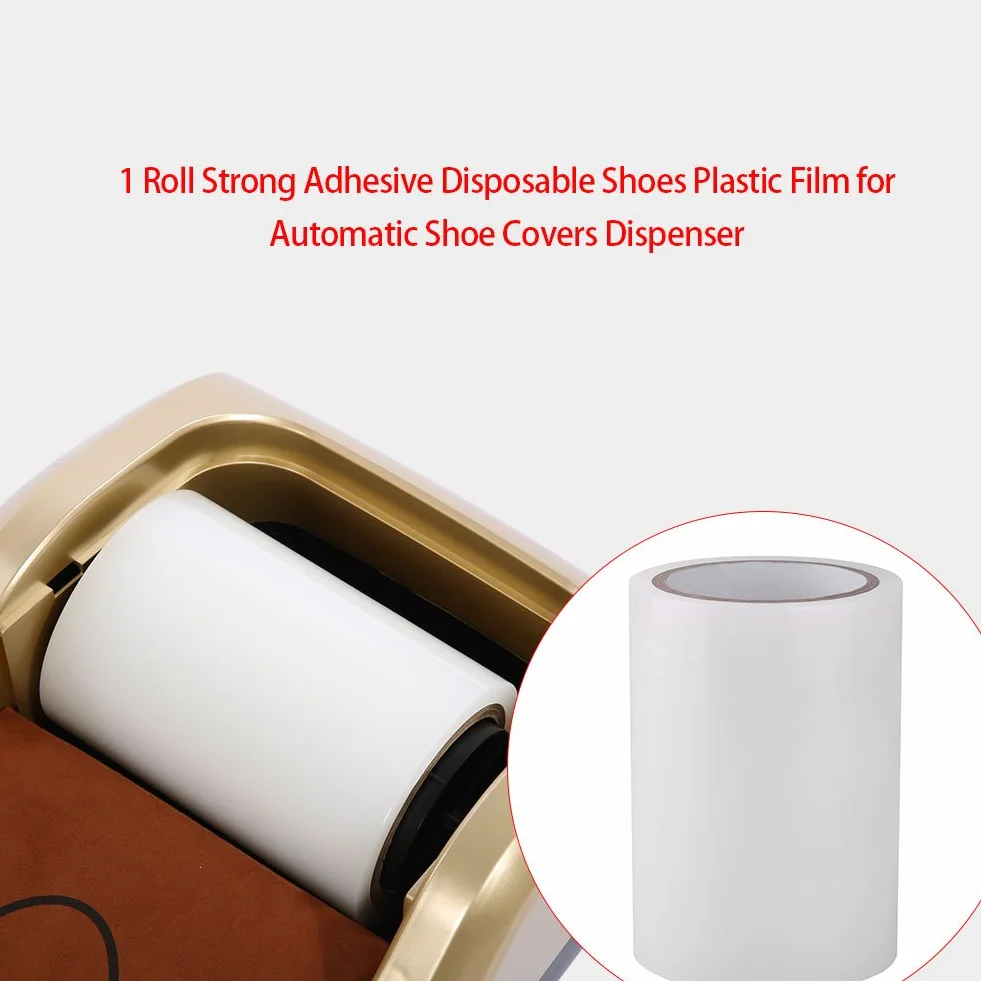 Pellicola di plastica,1 Rotolo 15 x 10,5 cm Forte Adesivo USA e Getta Scarpe Covers Membrana Pellicola per Dispenser Automatico