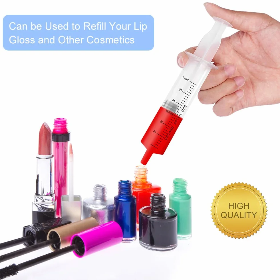 OFFCUP Siringa di Plastica 60ml 4Pcs Siringhe senza Ago Riutilizzabili per Alimentazione Animali