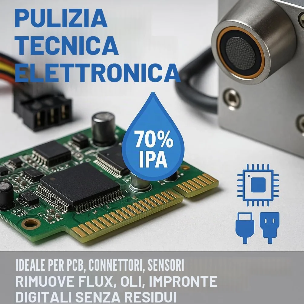 GiDeli Isopropanolo 70% 5 litri detergente alcool isopropilico IPA per pulizia componenti elettronici