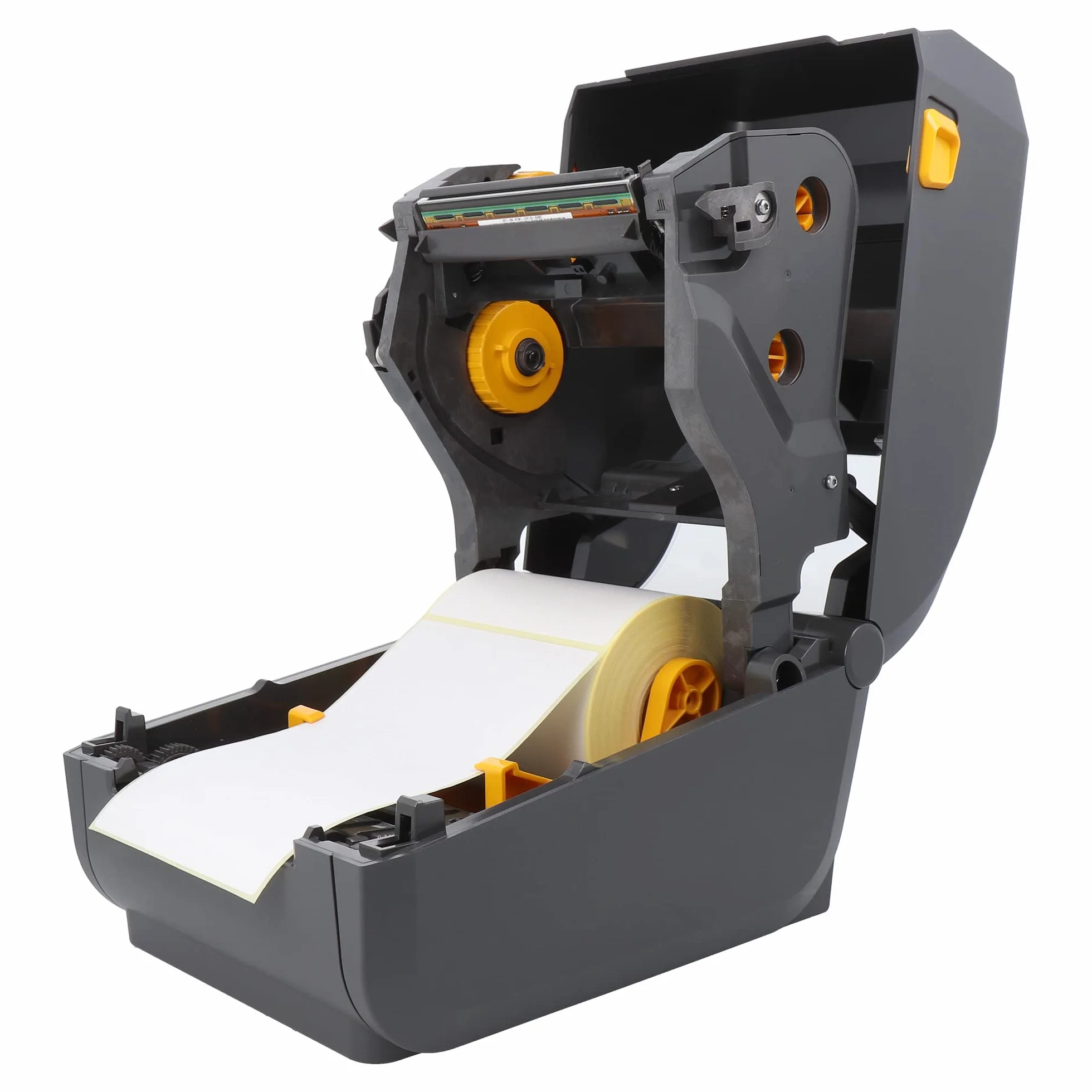 ZEBRA ZD421t - Stampante con bordo a strappo, 203 DPI, termico, trasferimento termico, larghezza di stampa max. 104 mm, BTLE, LAN, USB, interfaccia host USB (ZD4A042-30EE00EZ)