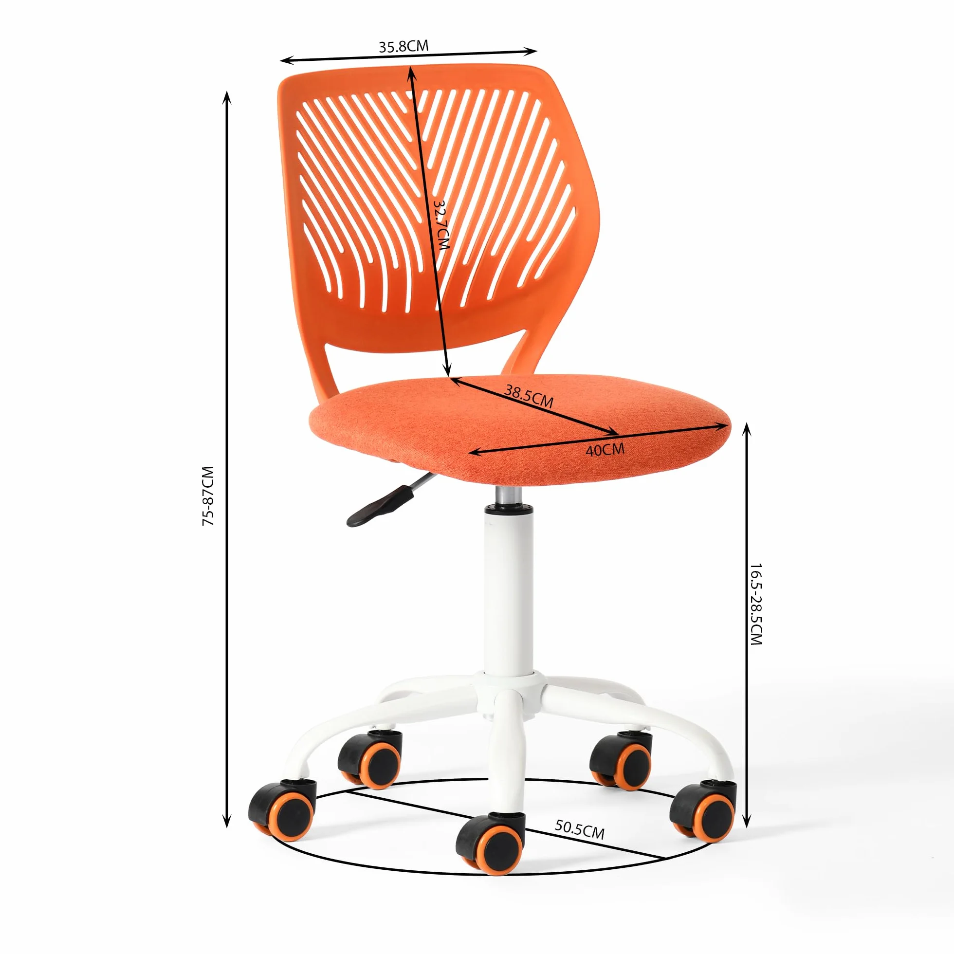 FurnitureR Sedia ergonomica scolastica con schienale in rete traspirante, altezza regolabile, 360° girevole