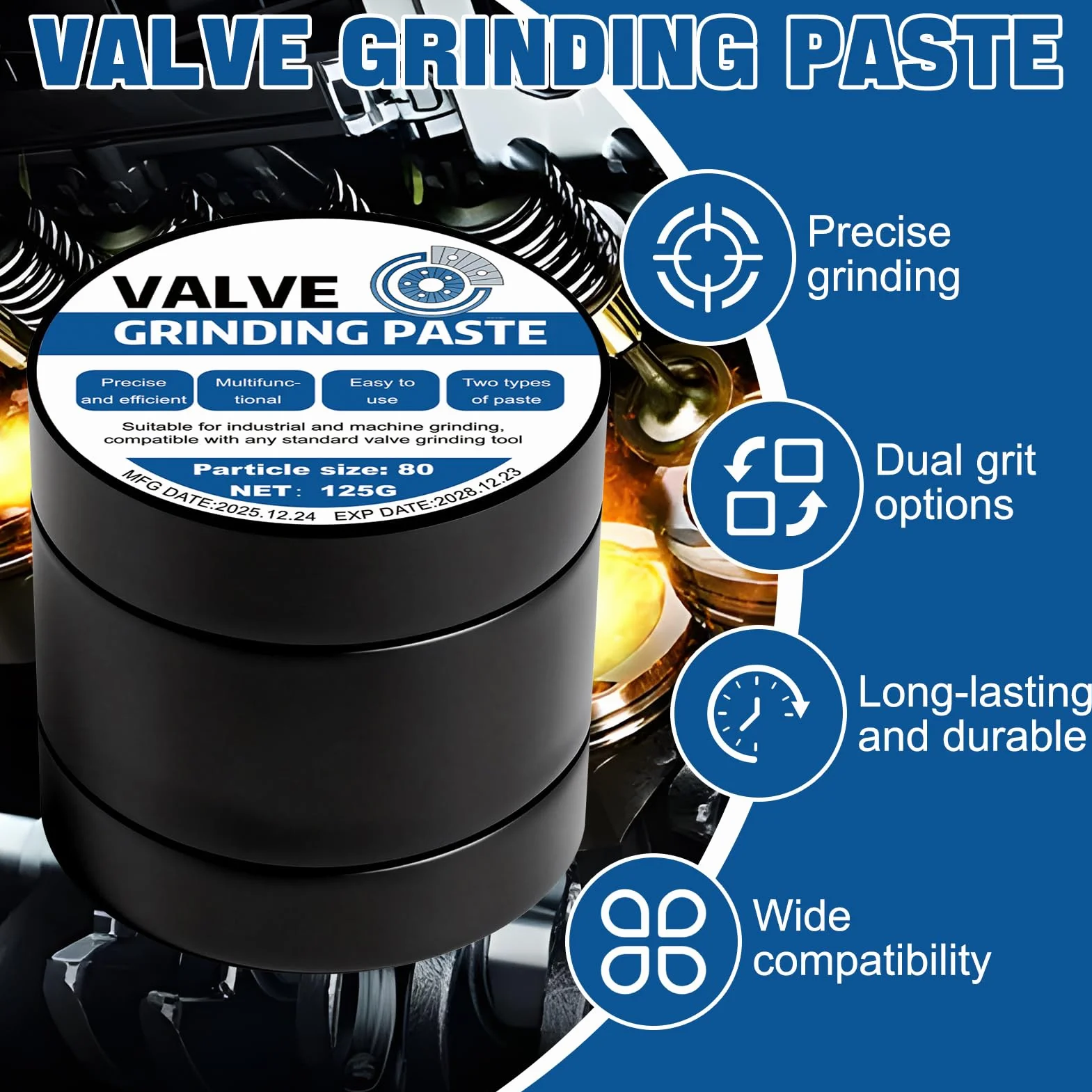 250g Pasta Abrasiva per Valvole, Grinding Paste for Engine Components, Auto Moto Camion