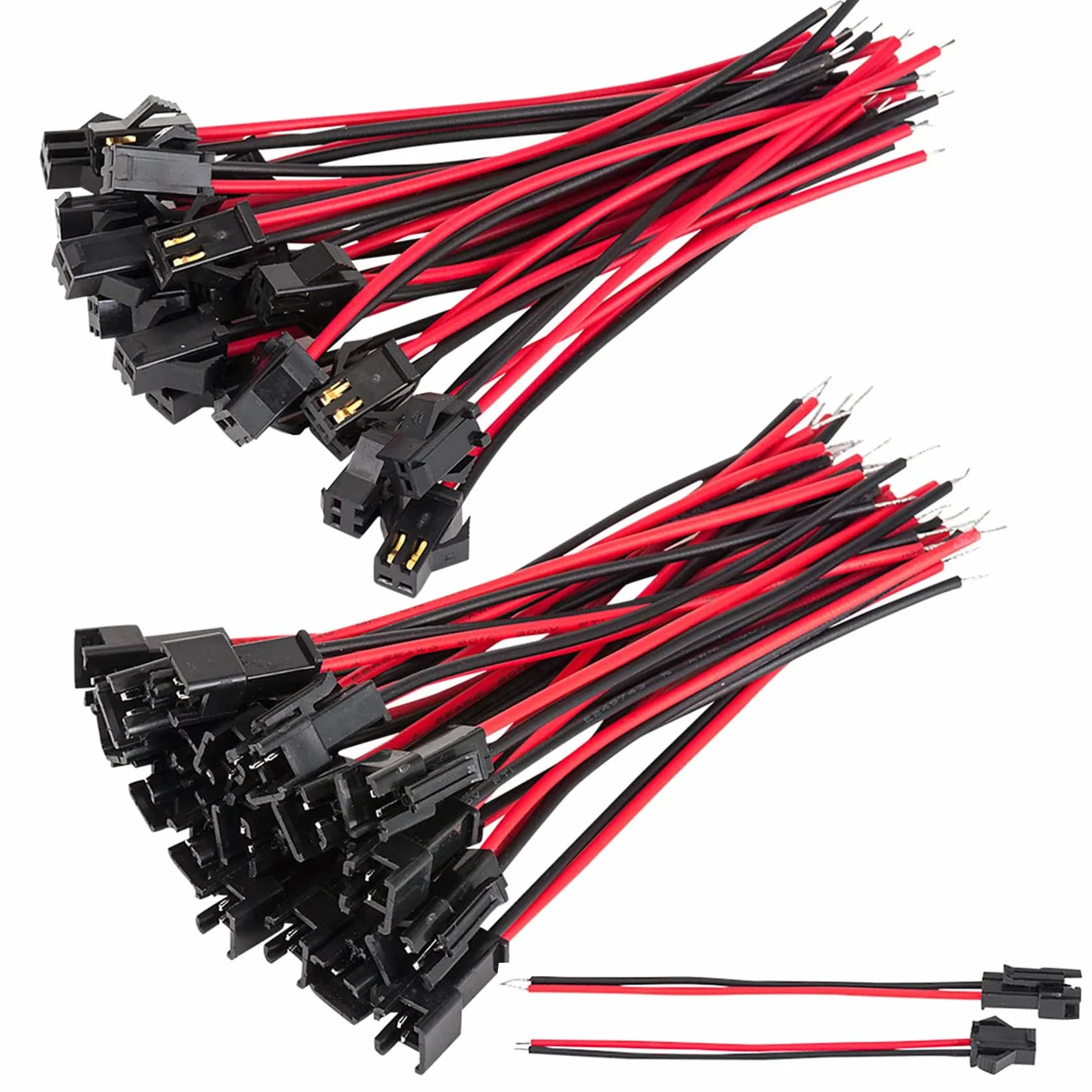 HUAZIZ 50 Pezzi JST SM 2 Pin Connettore, 22 AWG JST 2 Pin Adattatore Micro Elettrico Spina Connettore Maschio e Femmina con 150mm Cavo