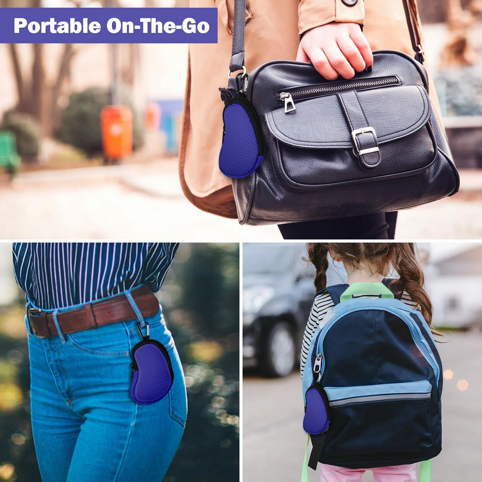 MEDMAX Custodia in neoprene per Inalatore, Leggera Protettiva Borsa da Viaggio con Moschettone, Blu Marino