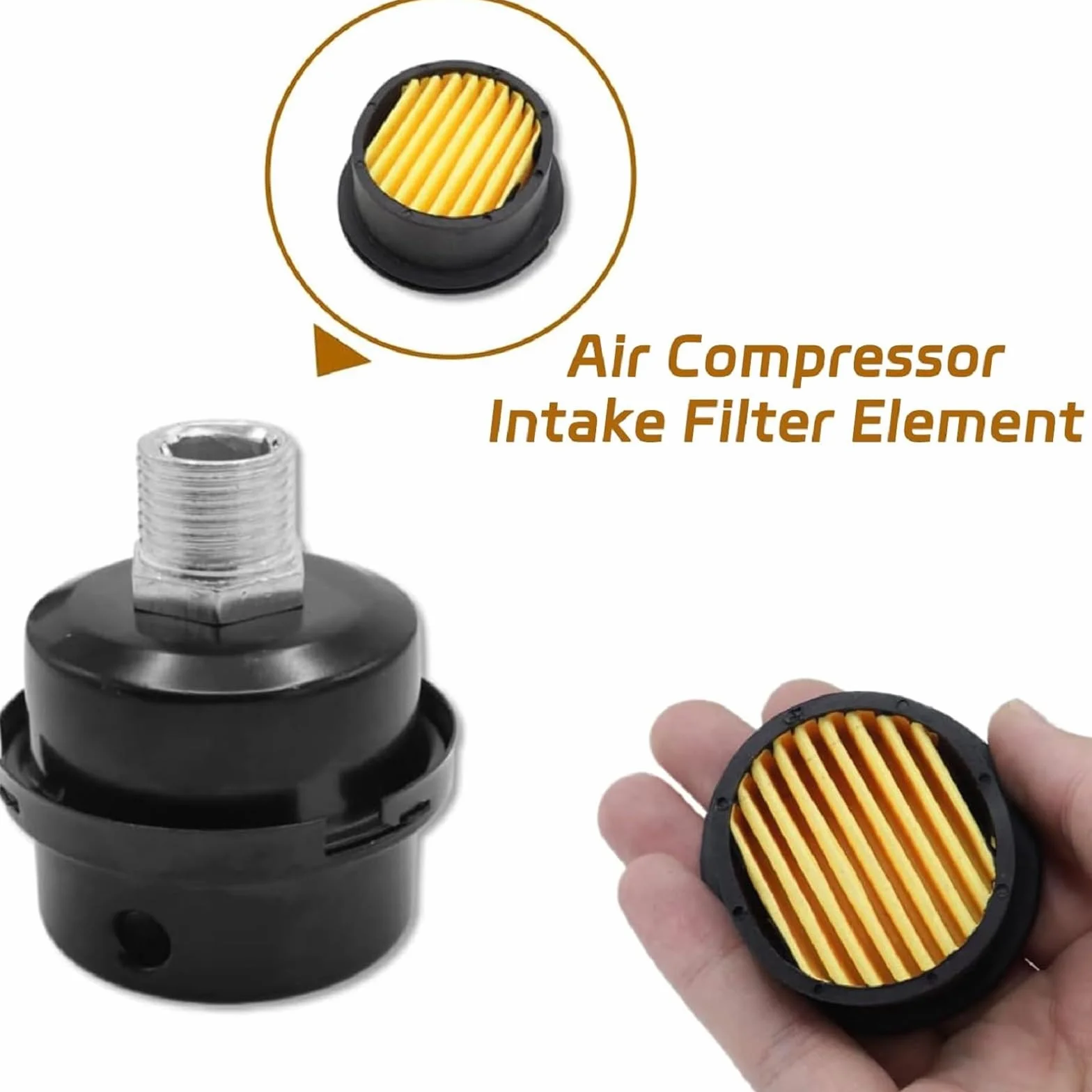 Filtro di Aspirazione Silenziatore Compressore D'aria 2 Pezzi 20mm Metallo 1/2" Filetto