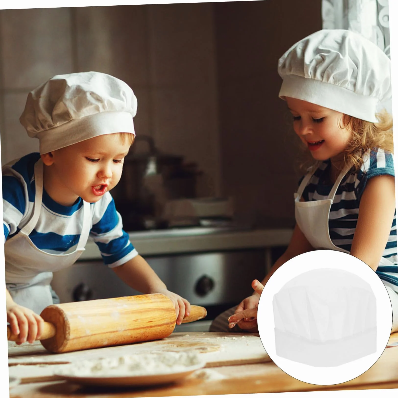 LIFKOME 20 Pezzi Cappello Cuoco Bambino Monouso Non Tessuto Bianco
