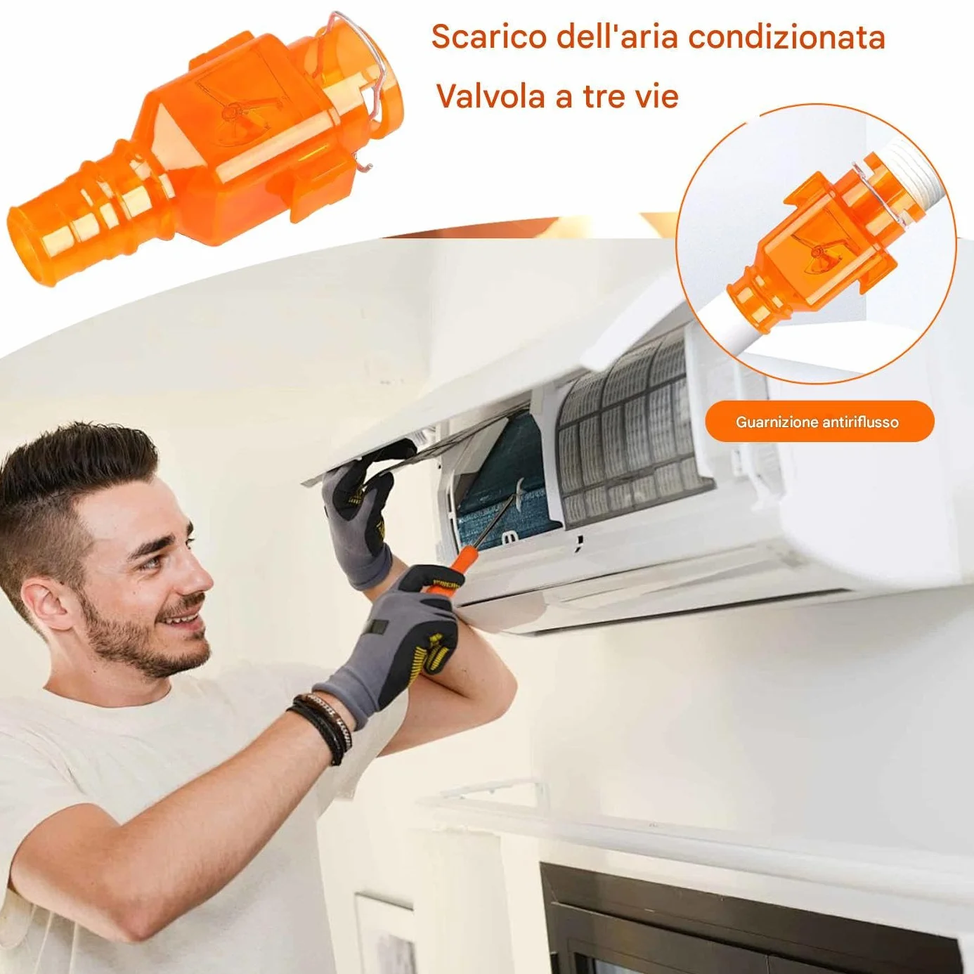 Valvola di Non Ritorno per Aria Condizionata, Accessorio Antiodore per Climatizzatore