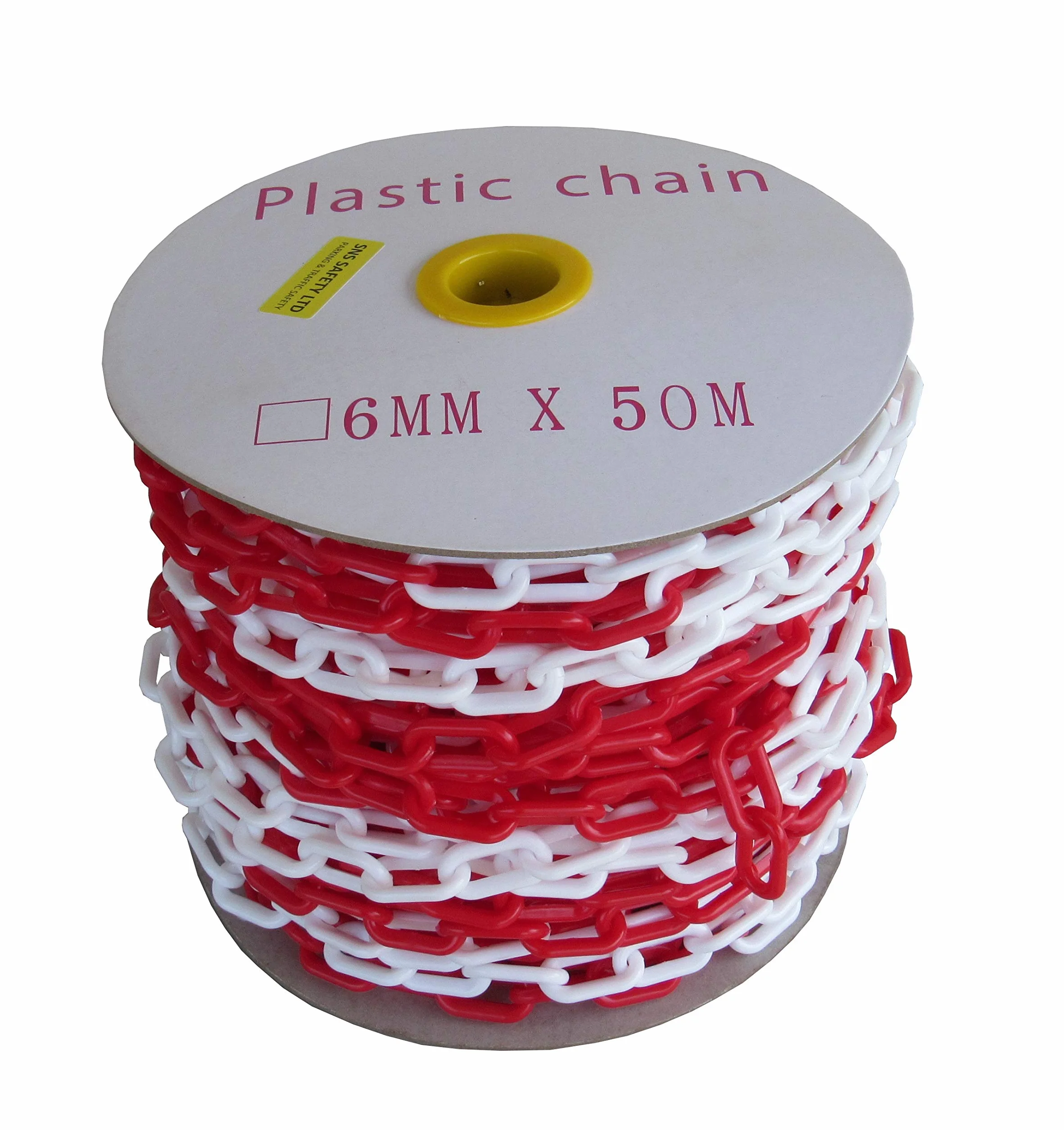 Catena di Plastica per Parcheggio Bianca e Rossa 6 mm 50 metri