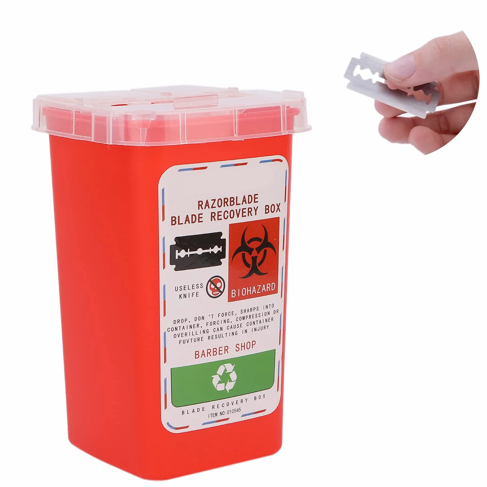 Contenitore per Lame in Plastica Resistente agli Agenti Chimici Rosso