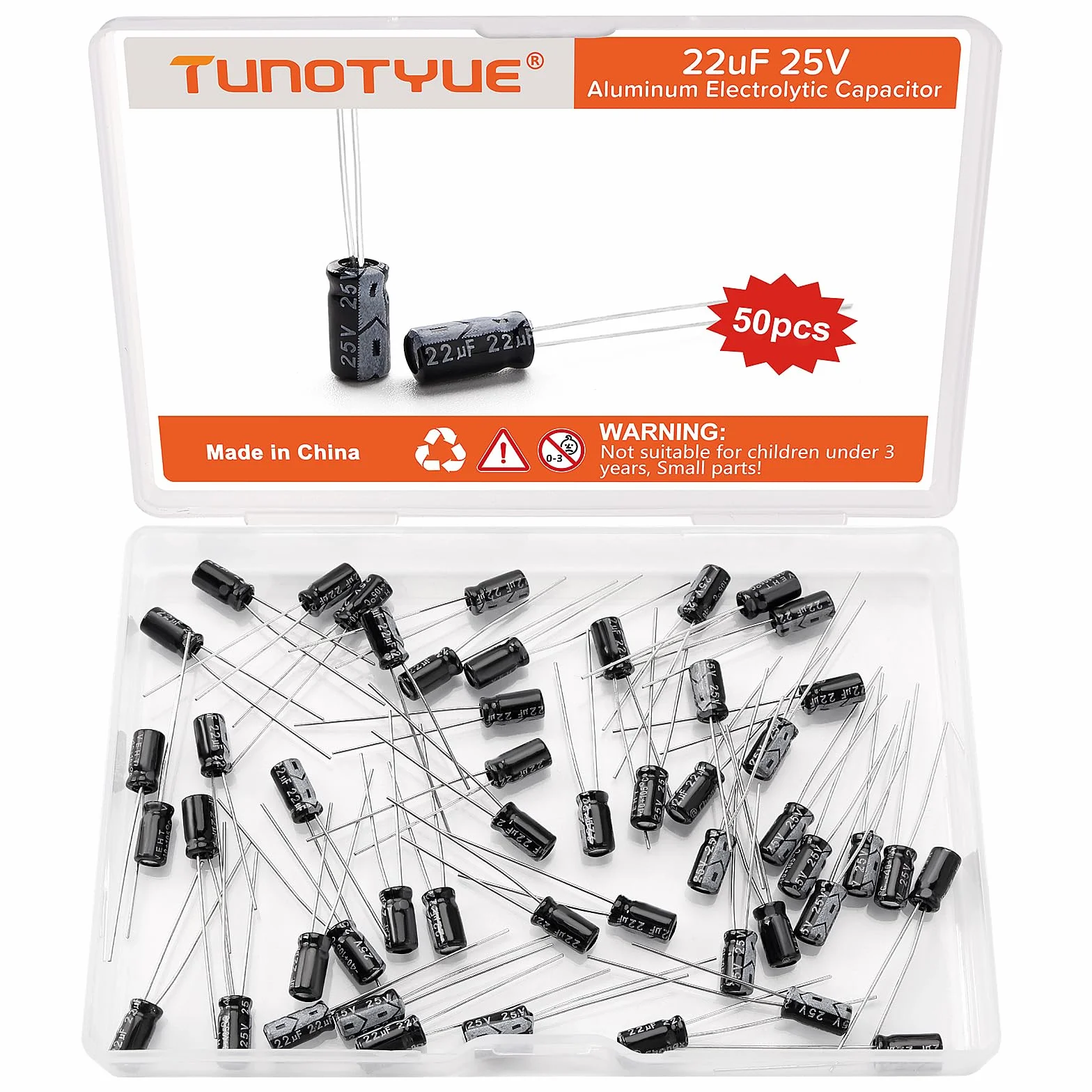 Condensatori Elettrolitici 22uF 25V 50 Pezzi, Condensatore Elettrolitico in Alluminio per TV Monitor LCD