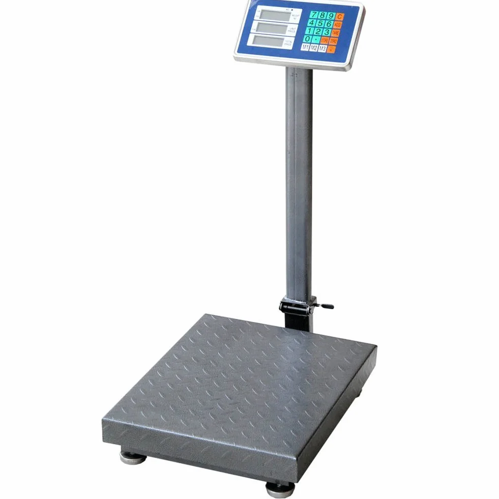 Bakaji Bilancia Elettronica Pesa Carichi 300 kg Display Digitale Struttura Metallica Pieghevole Commerciale Industriale
