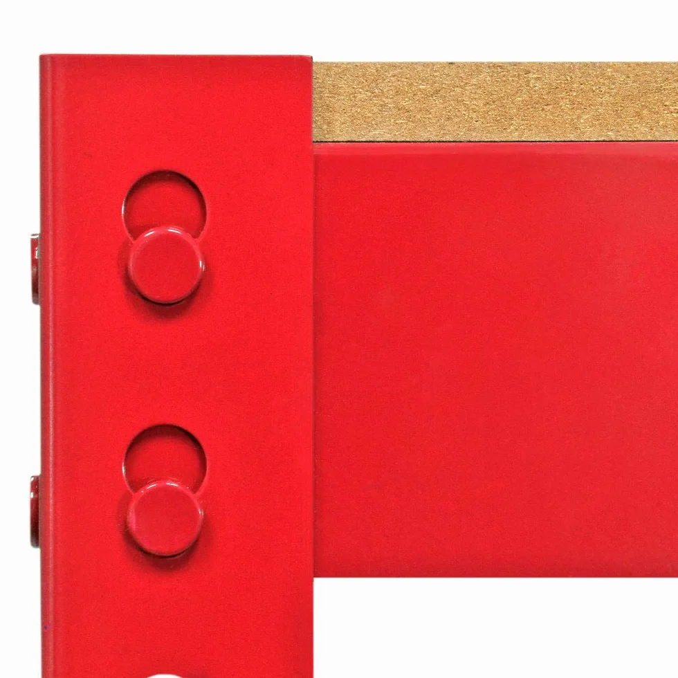 Monster Racking - Tavolo da Lavoro Q-Rax Banco ad Incastro in Acciaio Senza Bulloni 120cm x 60cm x 90cm - Rosso