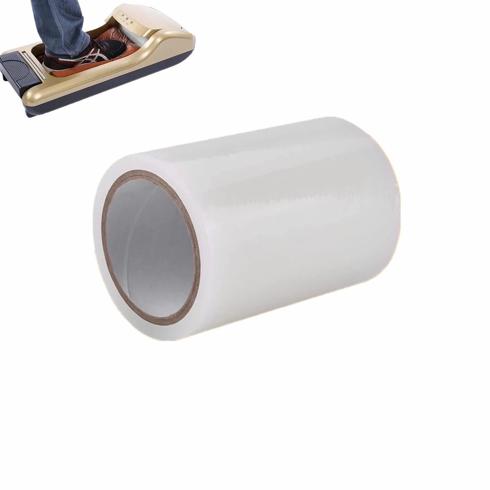 Pellicola di plastica,1 Rotolo 15 x 10,5 cm Forte Adesivo USA e Getta Scarpe Covers Membrana Pellicola per Dispenser Automatico