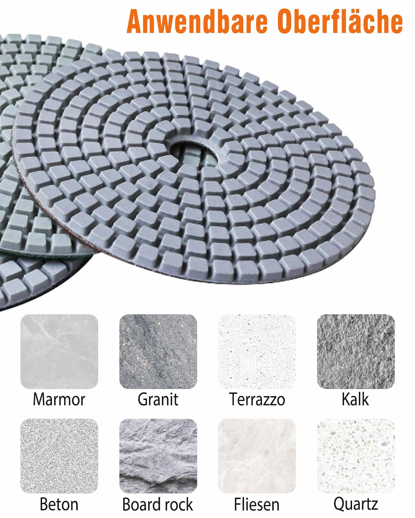 Zestaw 14 Pezzi Dischi Diamantati 100 mm M14 do Marmo Lucidatura a Umido/Secco