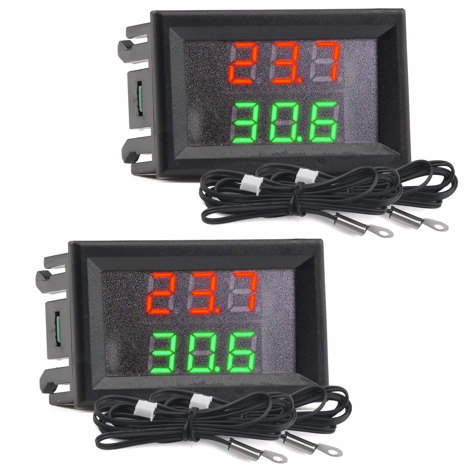 Aideepen DC 4-28V Precisione Doppio Display Digitale Termometro Monitor Pannello Meter NTC Impermeabile Sonda In Metallo