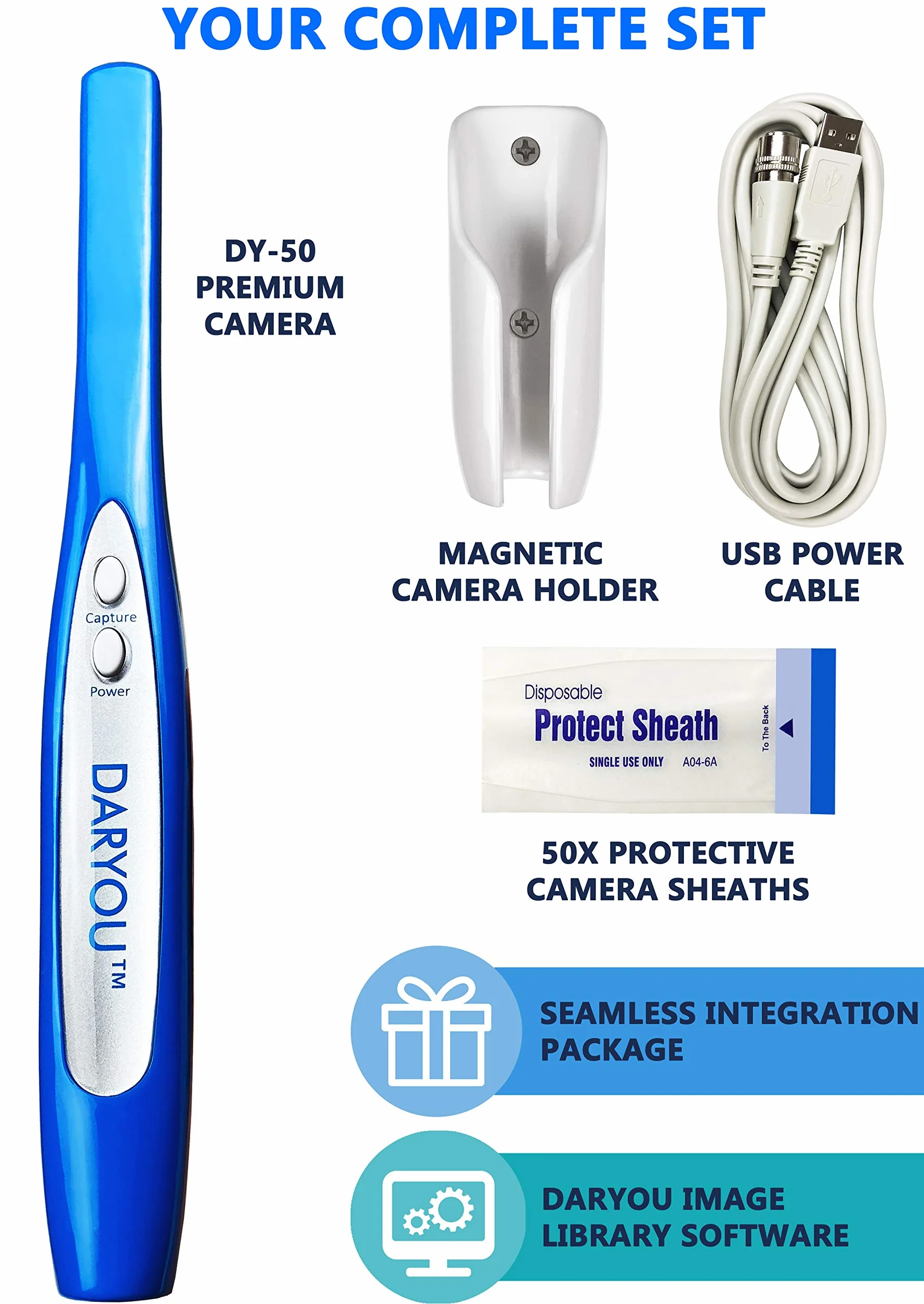 DY-50 - Fotocamera intraorale per fotocamera dentale. Il pulsante funziona davvero in Examine Pro, Logosw, DBSwin, Vixwin, Eaglesoft Dexis More.1 anno di garanzia di sostituzione