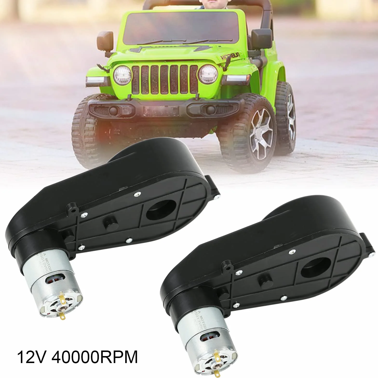 Kyaoayo (12V 40000RPM RS550 × 2) Motore Elettrico, Motore Elettrico per Auto Giocattolo per Bambini, Motore Elettrico con Cambio, per Bambini con Ruote Elettriche.