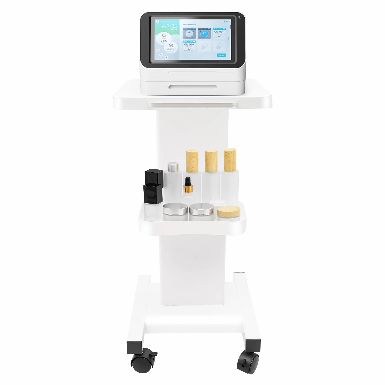 Carrello da laboratorio in metallo | Carrello medico | Carrello a rotelle per salone di bellezza a 2 piani | Carrello medico | Carrello dentale | Carrello dentale