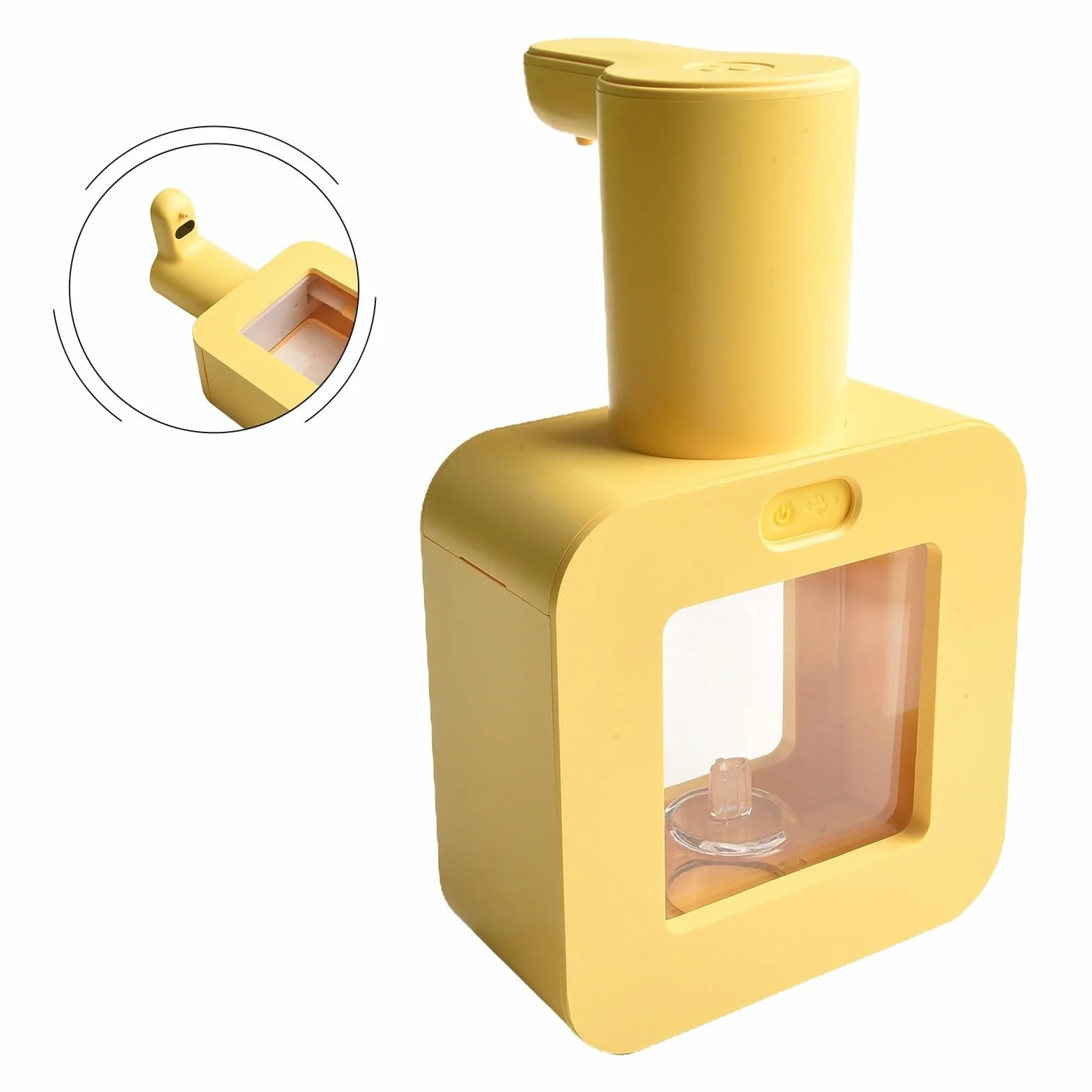 Dispenser automatico di sapone per bambini con capacità di 400 ml, ricaricabile tramite USB, schiuma con promemoria di utilizzo in 20 secondi e funzione impermeabile IPX5 (giallo)