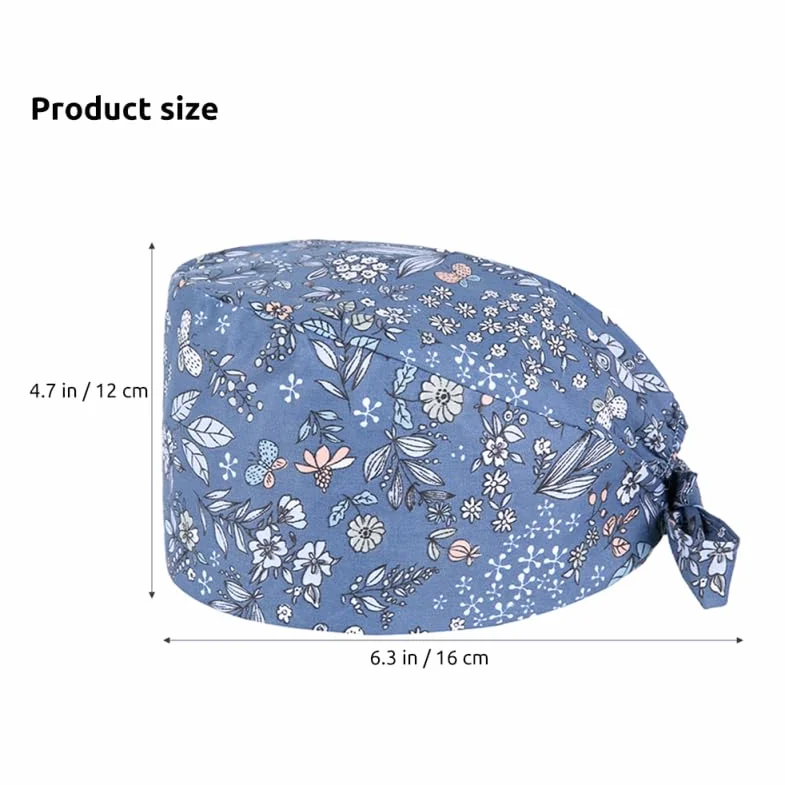 Cappello Chirurgico Stampato Regolabile in Cotone Traspirante per Sala Operatoria