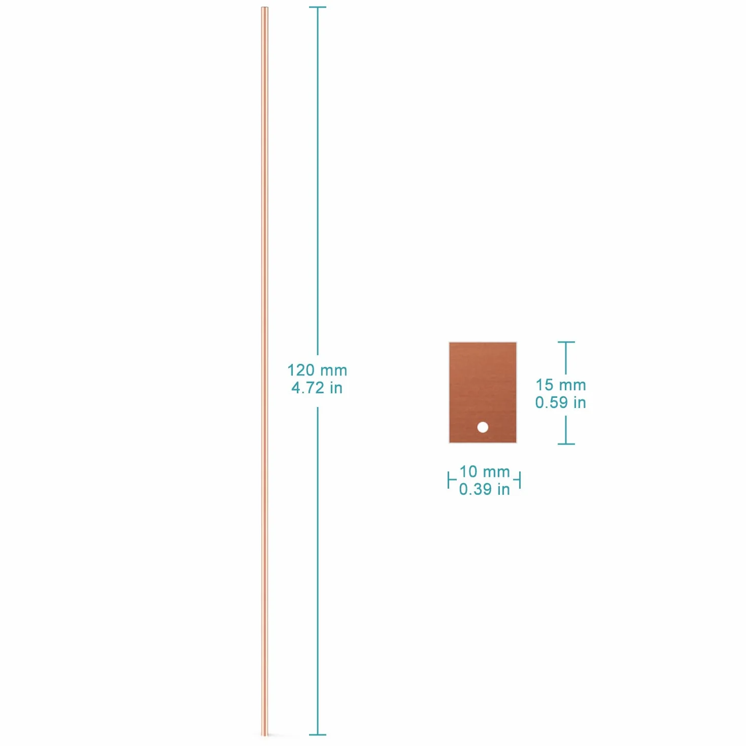 stonylab Copper Sheet Elettrodo, 10x15x1 mm, GDMS Testato, 5 Pcs, Electrochem Grade