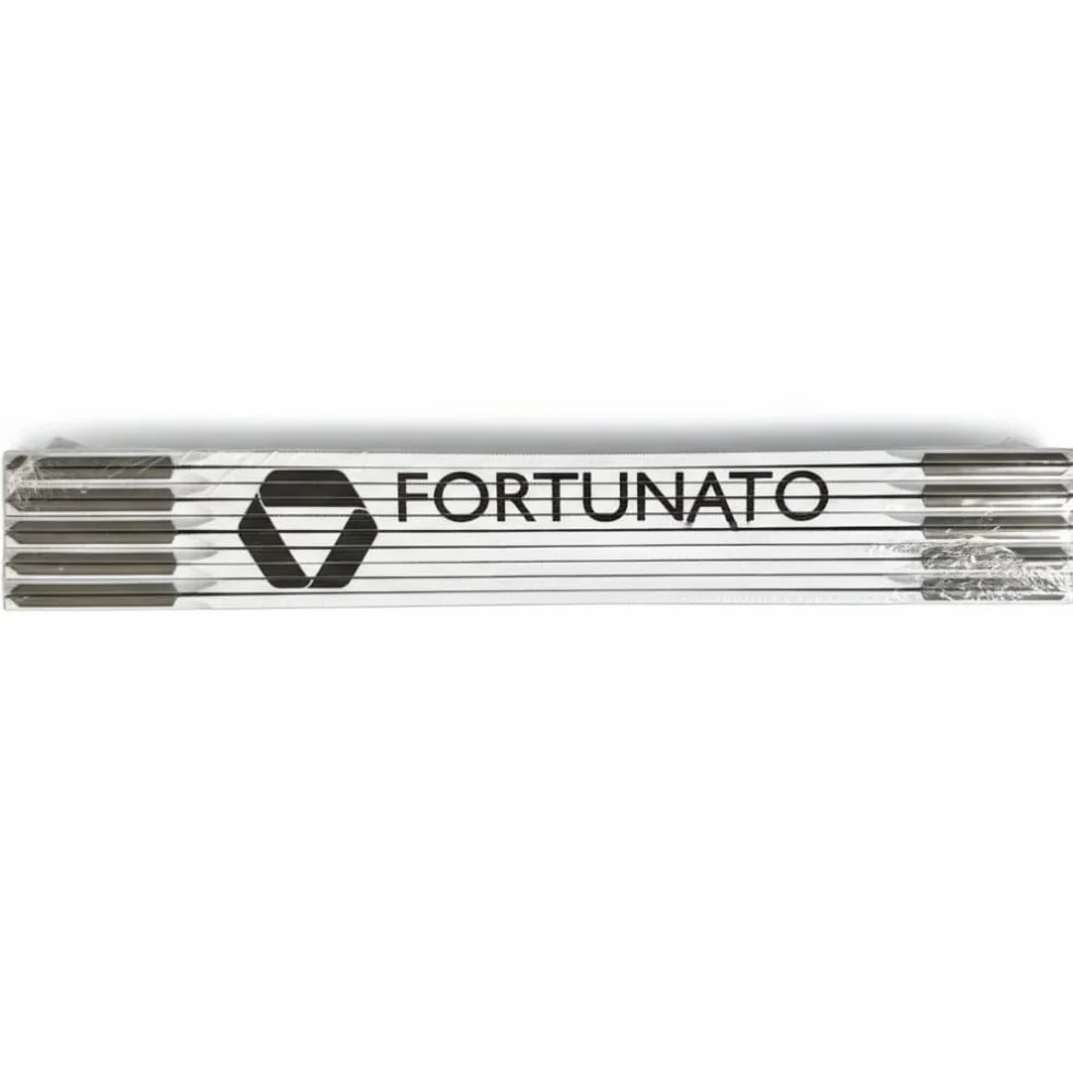FORTUNATO Doppiometro in Legno 2 Metri Pieghevole Snodi Metallici Rinforzati