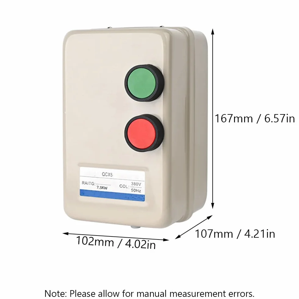 Motore elettrico magnetico, avviamento elettrico a 3 fasi, scatola interruttore di avviamento universale per compressore d'aria, pompa, motore industriale - 380 V 0,75 KW 2,4 A