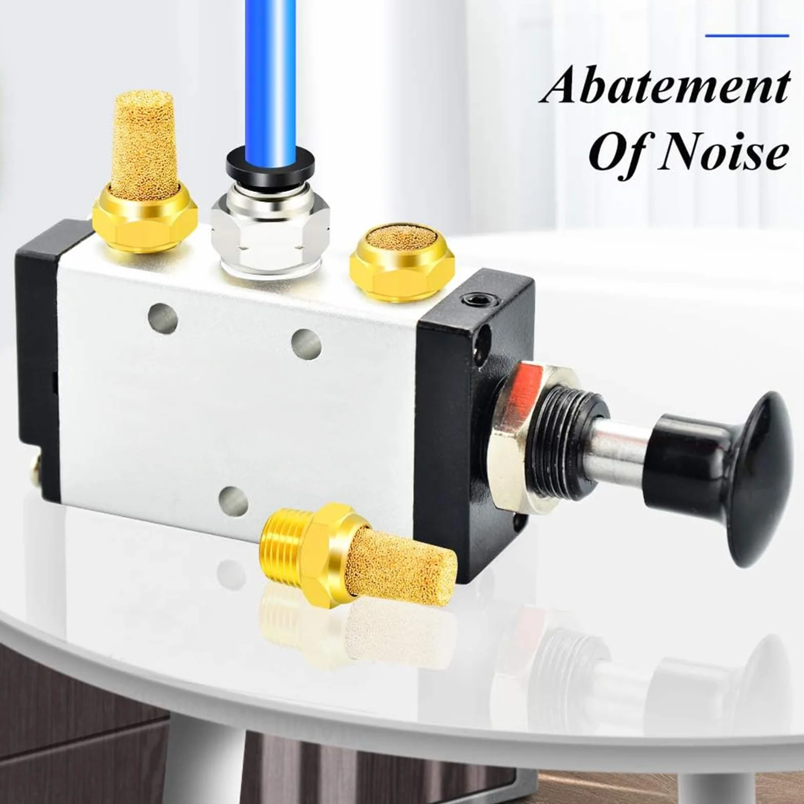 TAILONZ PNEUMATIC Silenziatore di in bronzo sinterizzato 1/4 pollice BSP Corpo in ottone sporgente confezione da 10