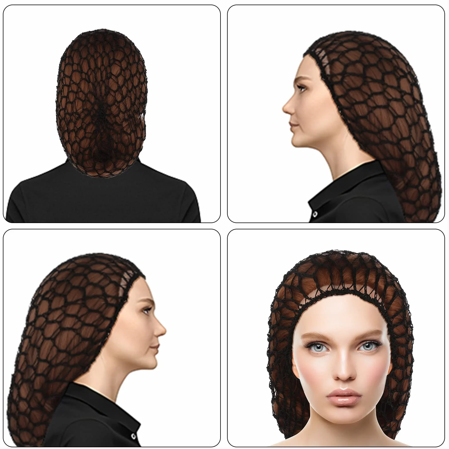 Rete Capelli Rayon Knit Snood Cappello Morbido Grande Copertura per Donne Ragazze Capelli Lunghi Lisci Ricci 2 Pezzi