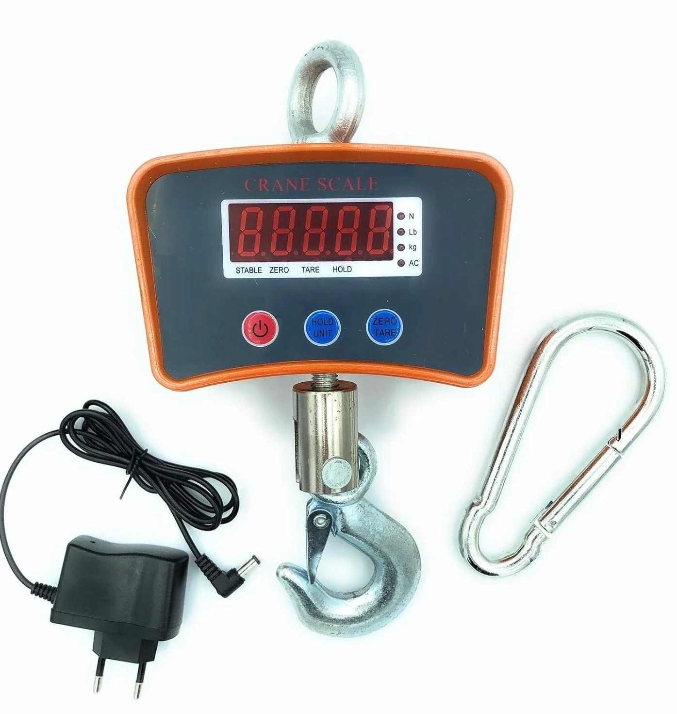 Bilancia Dinamometro Digitale Professionale 500 kg Gancio Industriale Sospensione