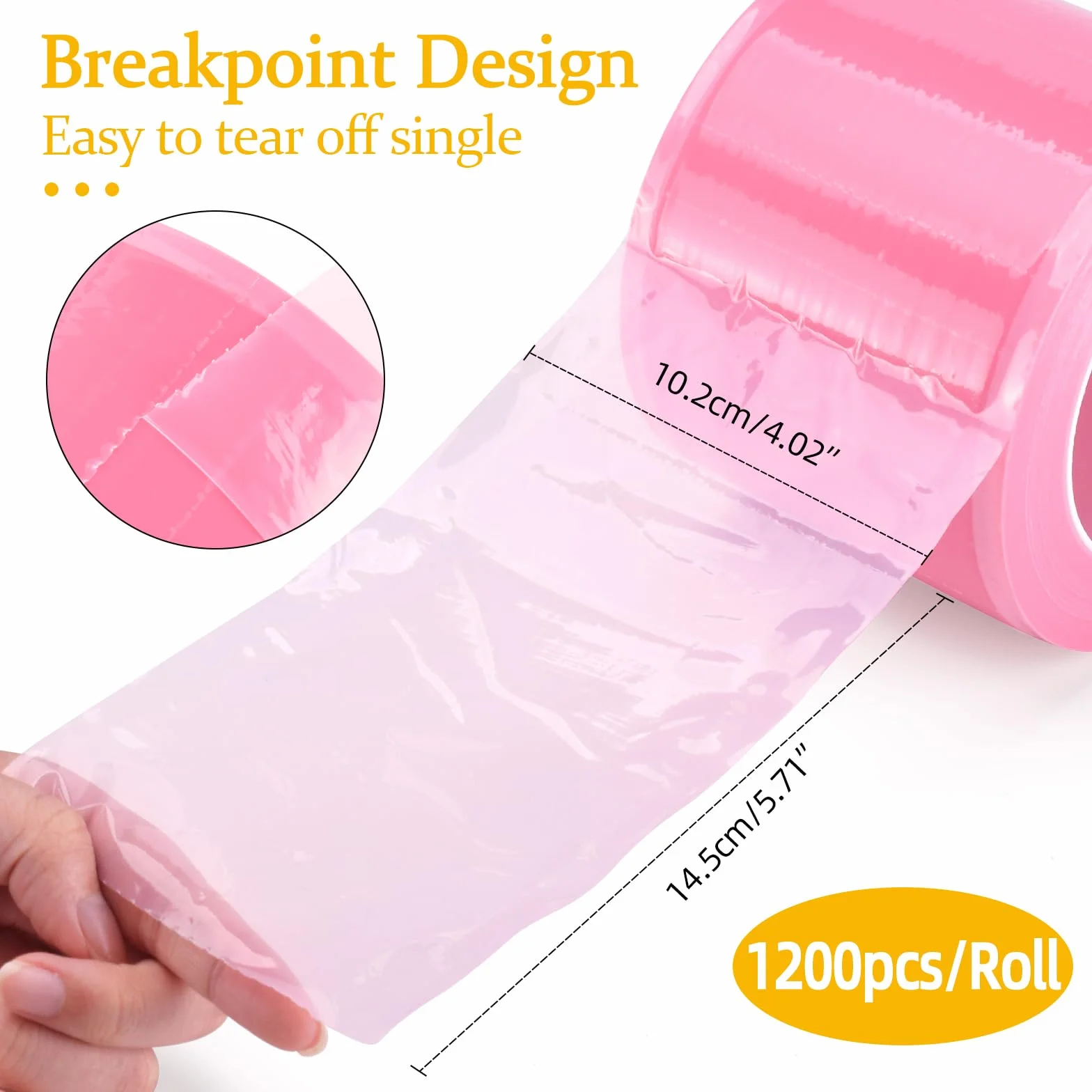 1200pcs Barrier Film Roll Disposable Tattoo Barrier Film Dental Barrier Film Perforated Adhesive Barrier Tape Sheets Tattoo Supplies (Pink)