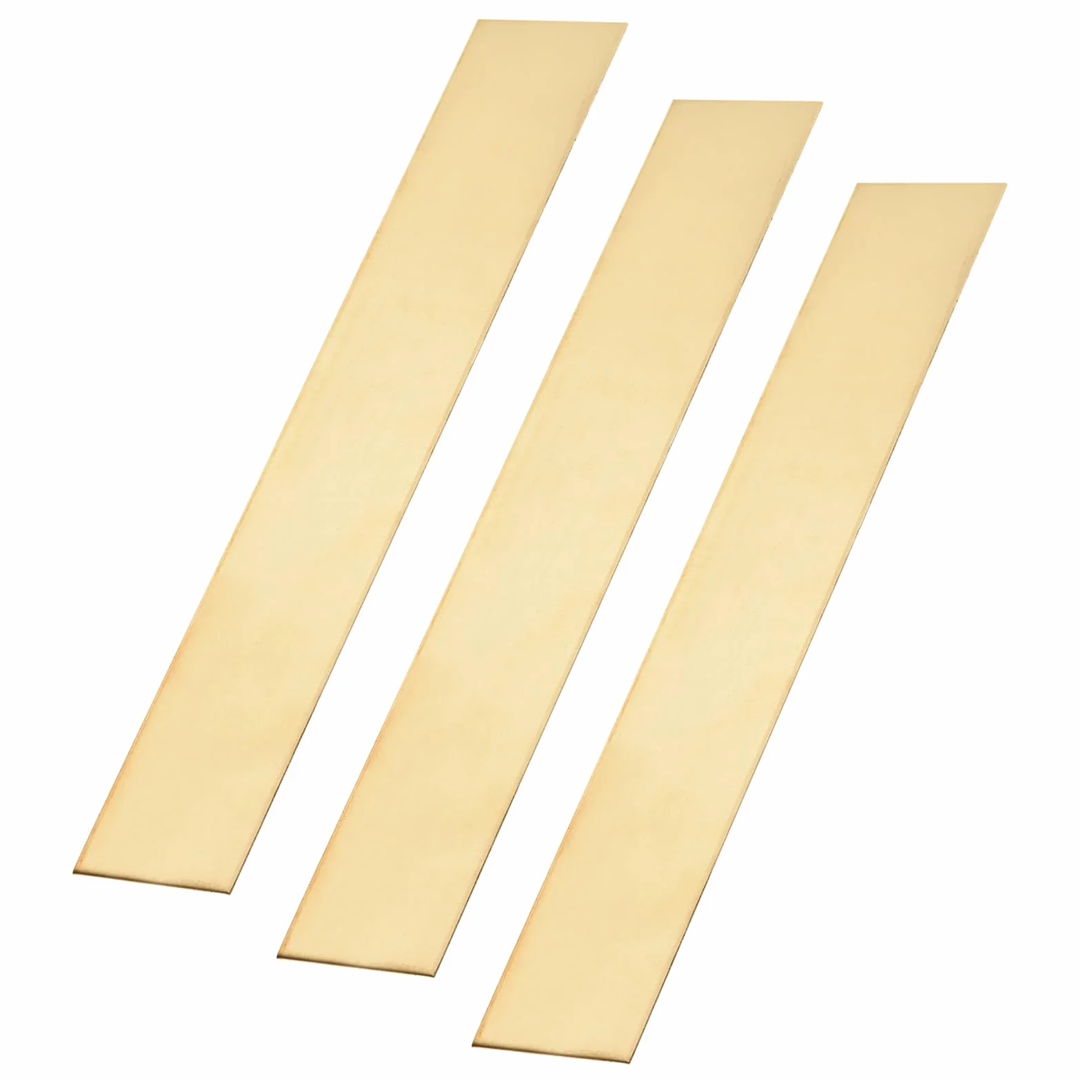 QUARKZMAN 3 Pcs Barre Piatte In Ottone H62, 0.02"x2"x12" Barre Quadrate Metalliche In Ottone Massiccio Per Realizzazione Coltelli Fai Da Te Decorazione Architettonica Industria Conducibilità