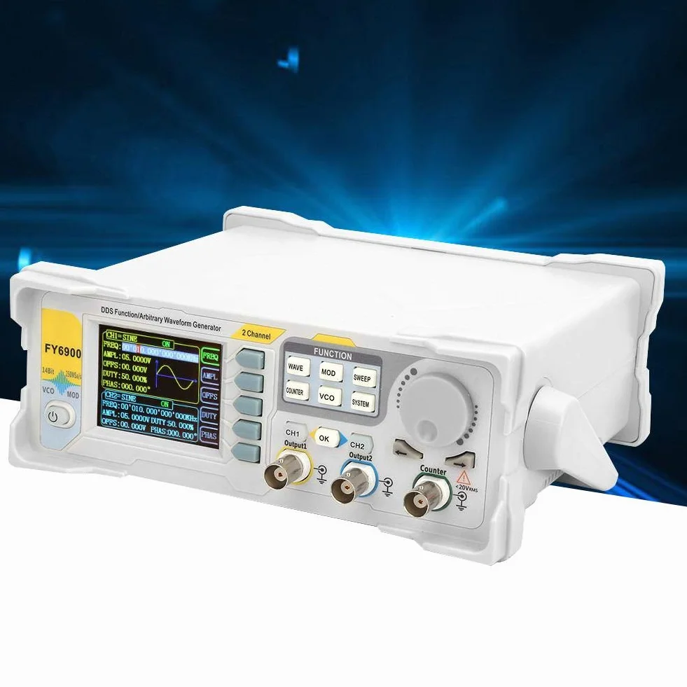 Generatore di segnali FY6900-60M 60 MHz 2,4" TFT DDS multifunzione contatore frequenza modulazione AM/PM/ASK/FSK/PSK
