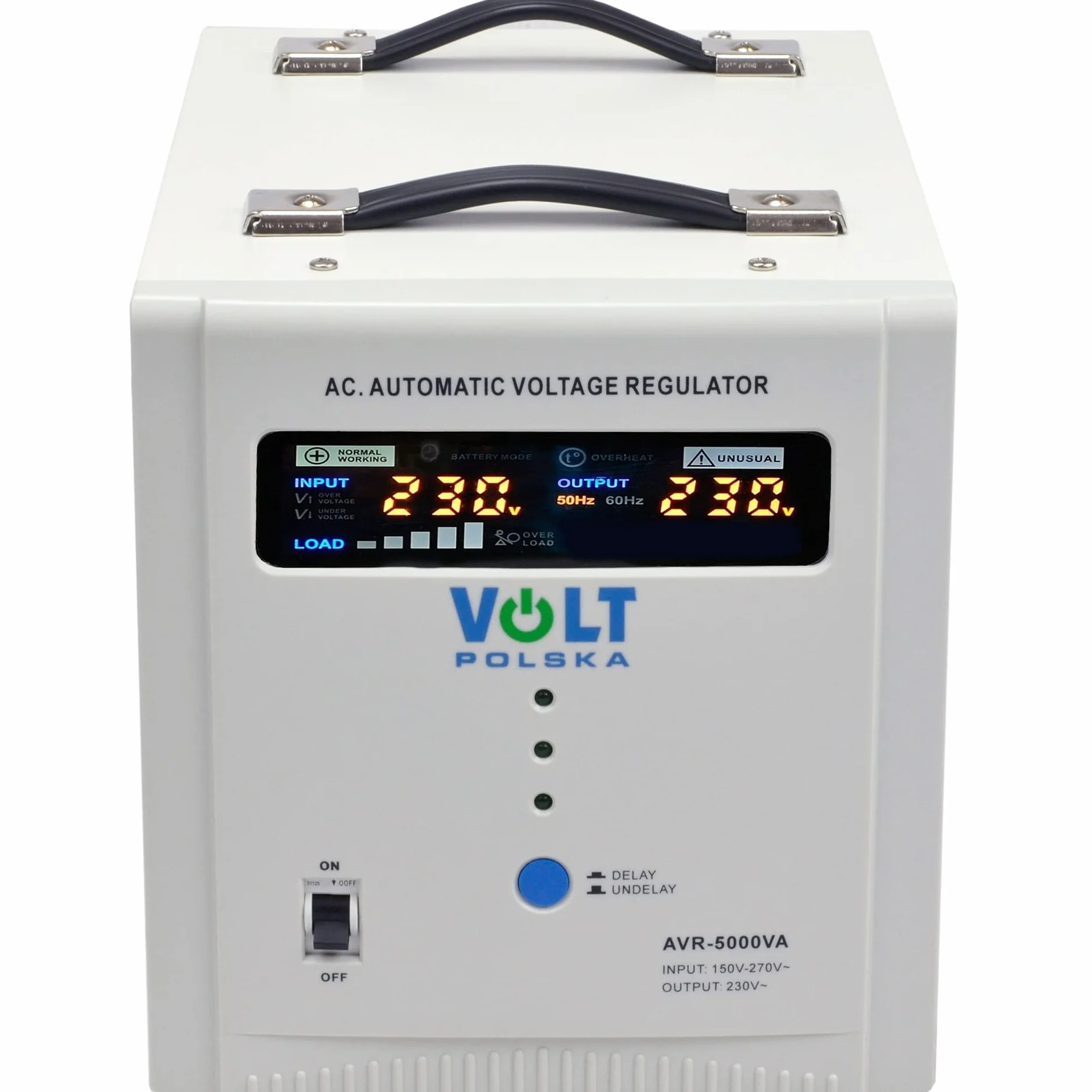 Volt Polska Stabilizzatore di tensione con UPS e AVR 5000VA, 230V, 3000W, 6250W, Compatto