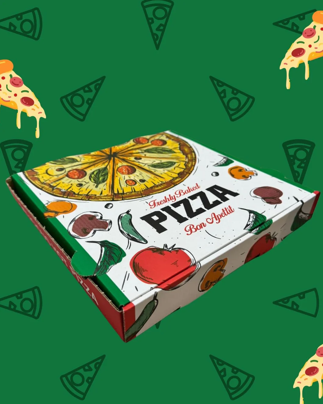 Scatola per Pizza in Cartone Kraft Bianca 24x24x4cm 50 Pezzi