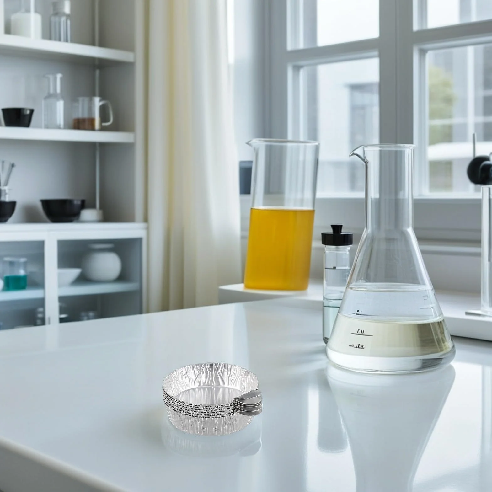 Vassoi in alluminio, 50 pezzi, 30 ml, usa e getta, con materiale resistente al calore, per campioni di laboratorio e analisi termiche, impilabili e facili da pulire