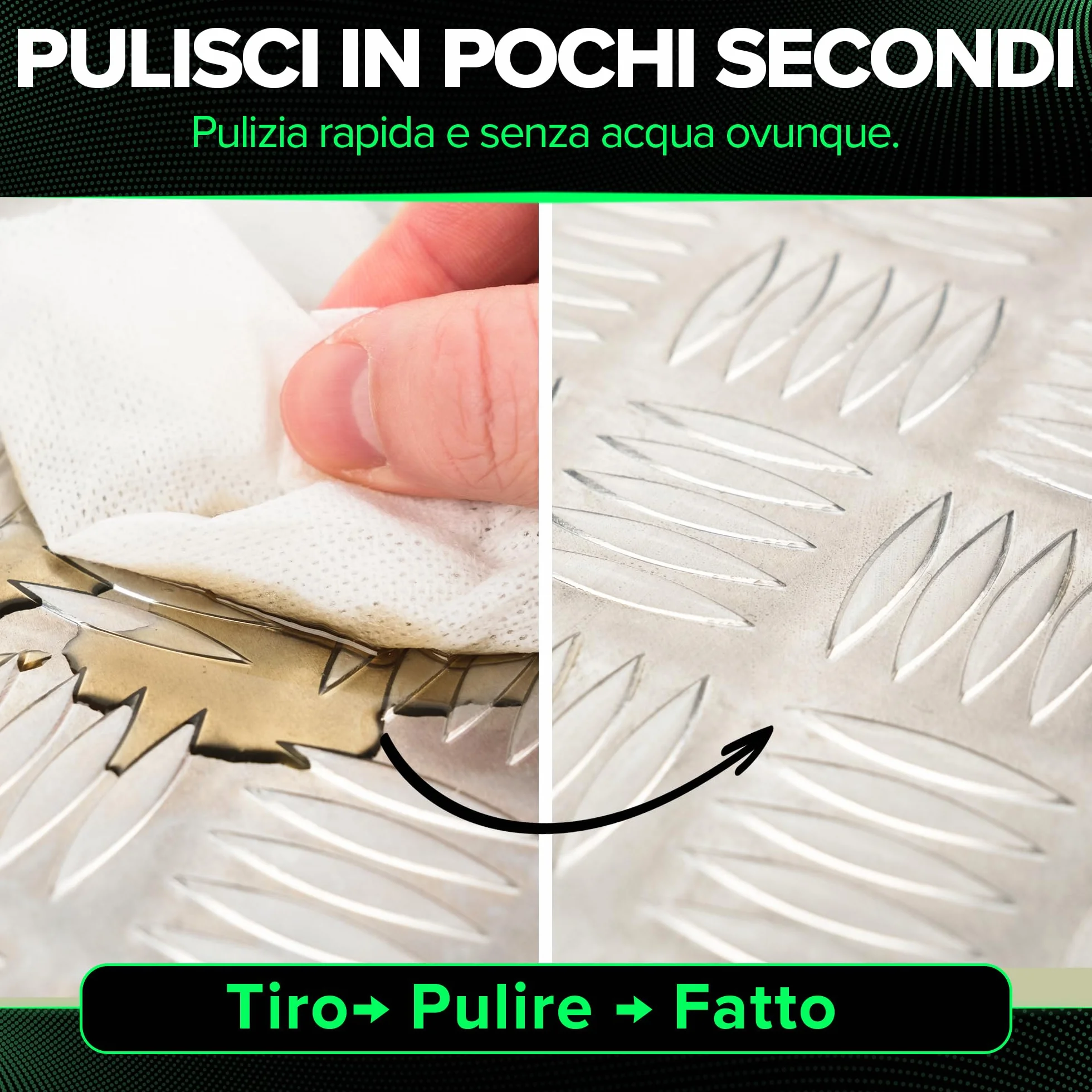 Salviette per la pulizia multisuperficie extra large 30x25 cm biodegradabili per garage officina auto