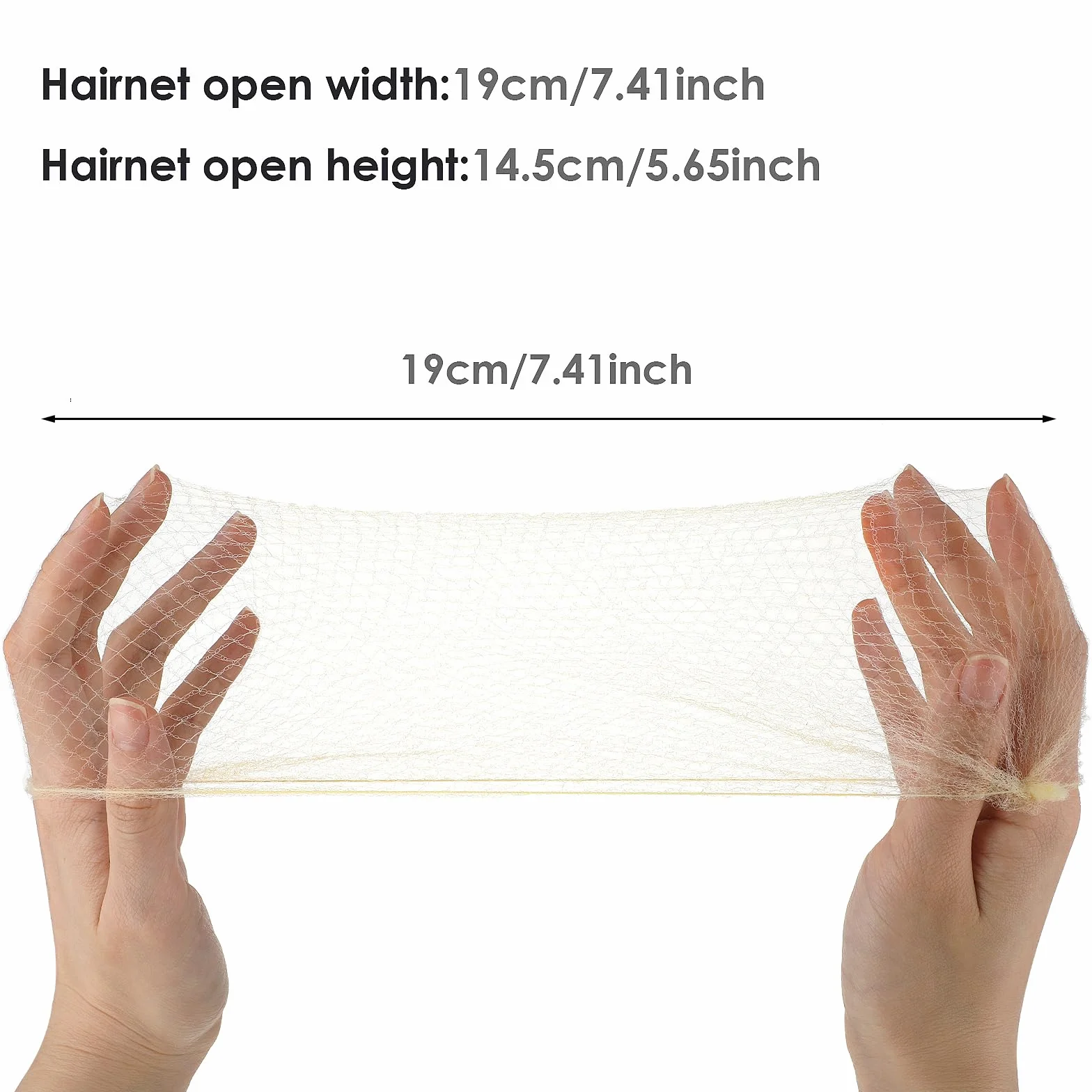 20 Retine per Capelli per Chignon con Bordo Elastico, Invisibile, per Balletto, 50 cm