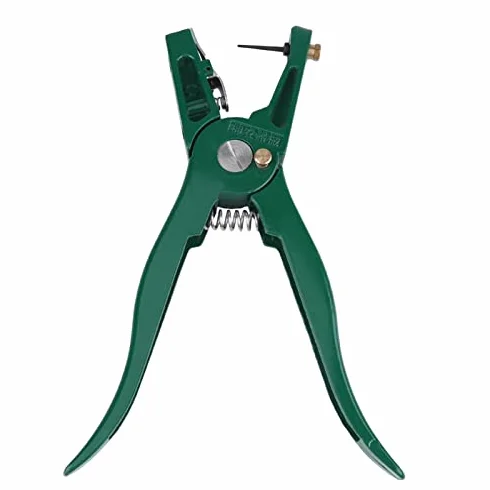 Pinza Marchi Auricolari,Pinze Targhetta Orecchia Bestiame In Acciaio,Pinza Per Marche Auricolari con Perno di Ricambio,Strumento Installazione Targhette Orecchia Maiale Mucca Pecora