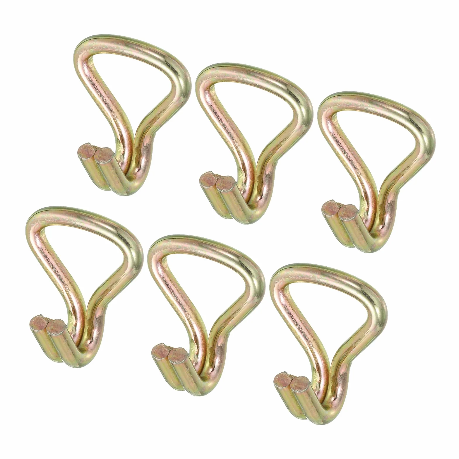 QUARKZMAN Gancio per Cinghia a Doppia J a Cricchetto Carico 2204 Libbre Colore Zinco per 1,1" Cinghia di Ancoraggio Auto Camion Rimorchio 6pz