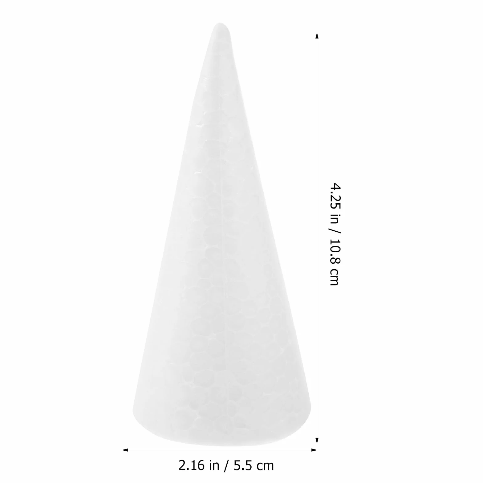 Happyyami 12 Pezzi Cono in Schiuma Bianca Coni di Bianco per Fai da Te casa Progetto Artigianale centrotavola Albero di Natale 10 cm