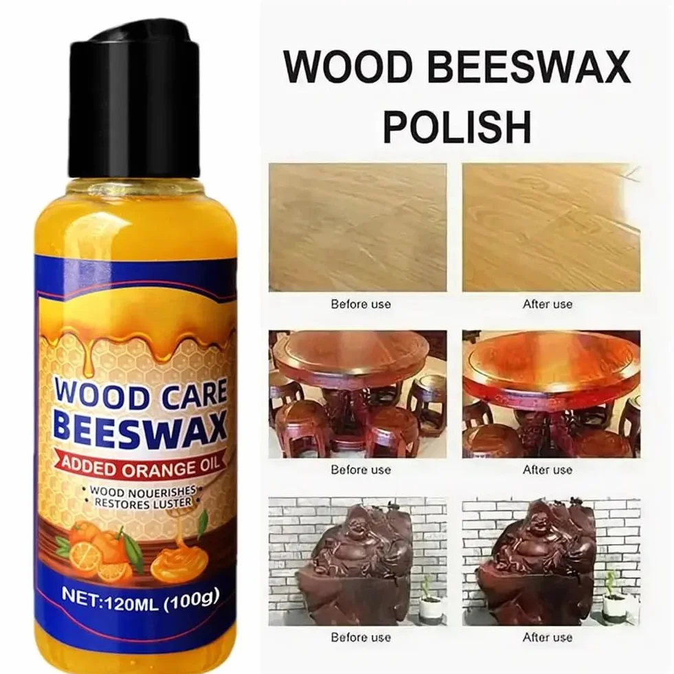 120ml Cera Miele Pura Cera D'api Naturale Mobili In Legno Lucidatura Del Pavimento In Pelle Manutenzione Ceretta Con Un Asciugamano Per Pavimento In Legno Pulito (1 pezzo)