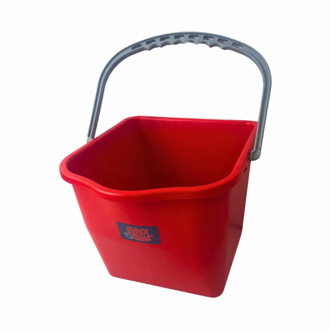 Secchio per mocio e carrello da lavoro rosso 15 litri -pulizia