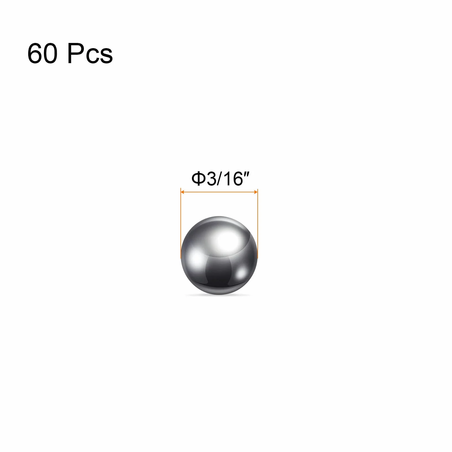QUARKZMAN 60pz Precisione Sfere 3/16" Diametro 440C Metallico di Precisione Cuscinetto a Sfera Inossidabile Acciaio G25 Sfere Acciaio per Cuscinetti