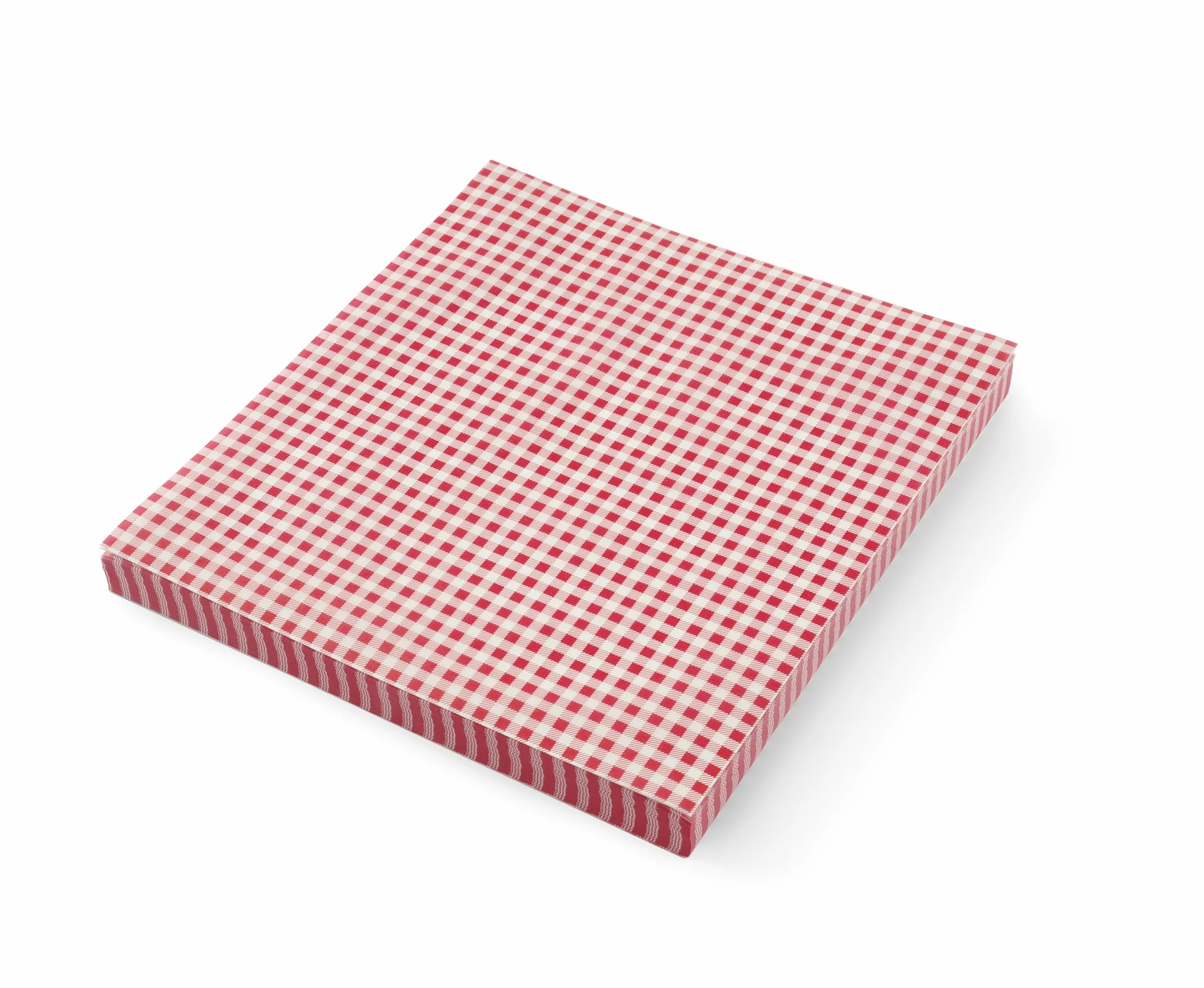 HENDI Carta alimentare antigrasso, confezione da 500 fogli, resistente ai grassi, carta cerata a scacchi rossi e bianchi per per avvolgere o servire alimenti, 200x250mm