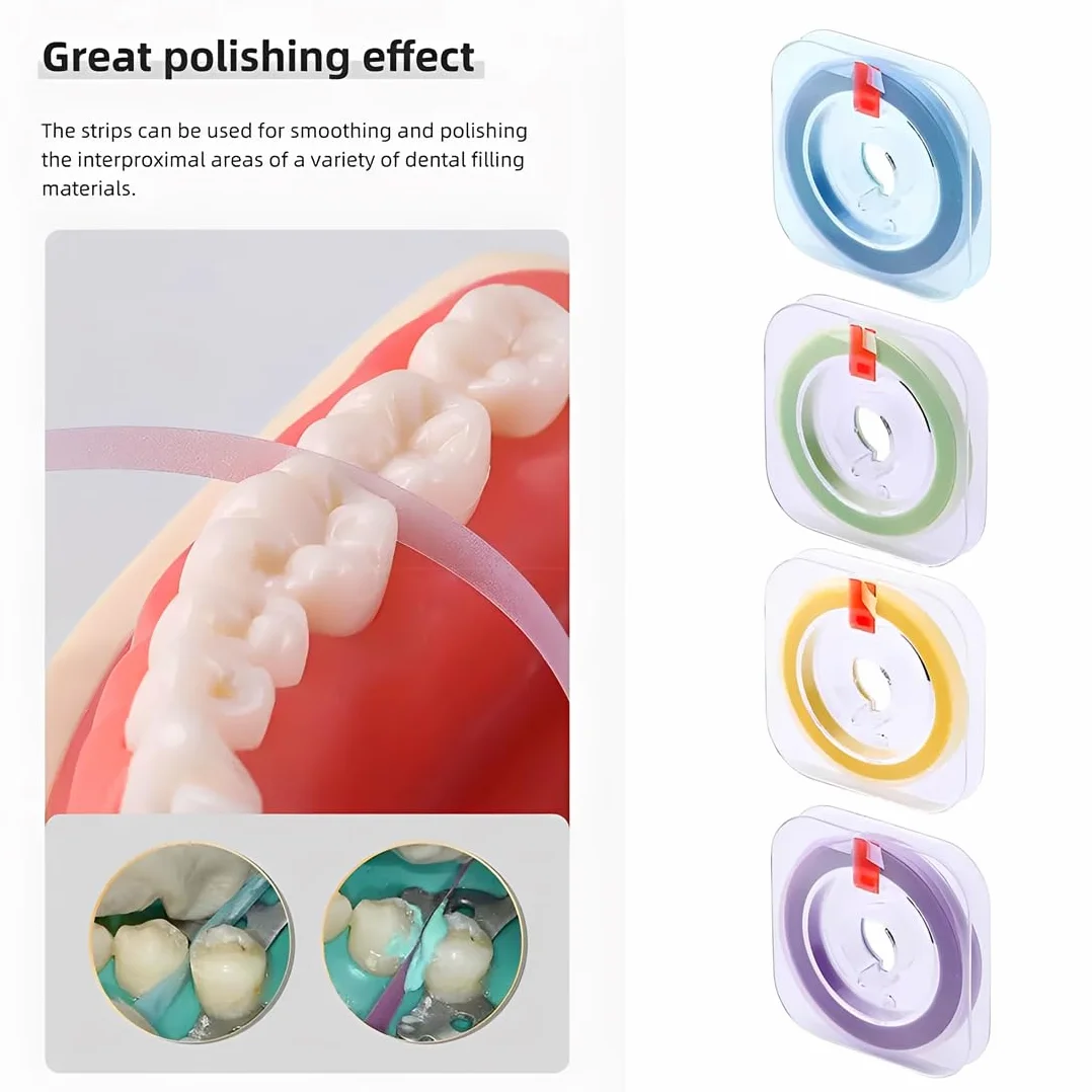 Strisce Abrasive Interdentali 20Um 30Um 50Um Carta Vetrata Per Denti Colorati 6Mx4mm