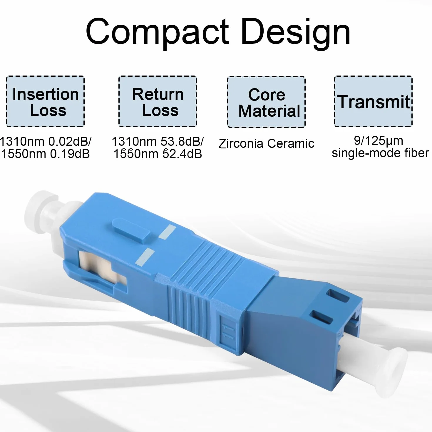 SC Maschio a LC Femmina Monomodale Adattatore SM 9/125μm SC/UPC a LC/UPC Fibra Ibrida Simplex Convertitore