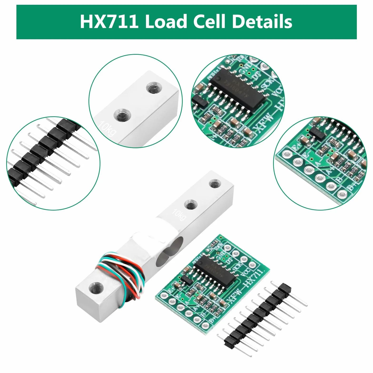 Binghe 10KG Celle di carico di piccole dimensioni con Modulo amplificatore HX711 AD Per bilance elettroniche da cucina portatili Compatibile con Arduino